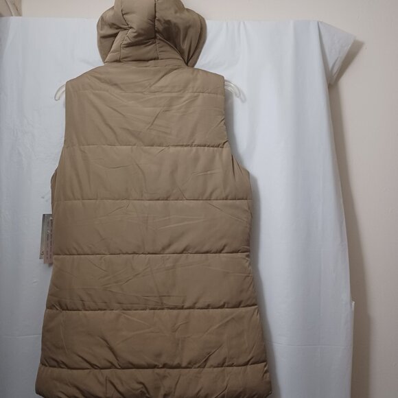 SNOBBISH COLLECTION REVERSIBLE WINTER PUFFER VEST REMOVABLE HOOD BLACK/BEIGE - Picture 4 of 10